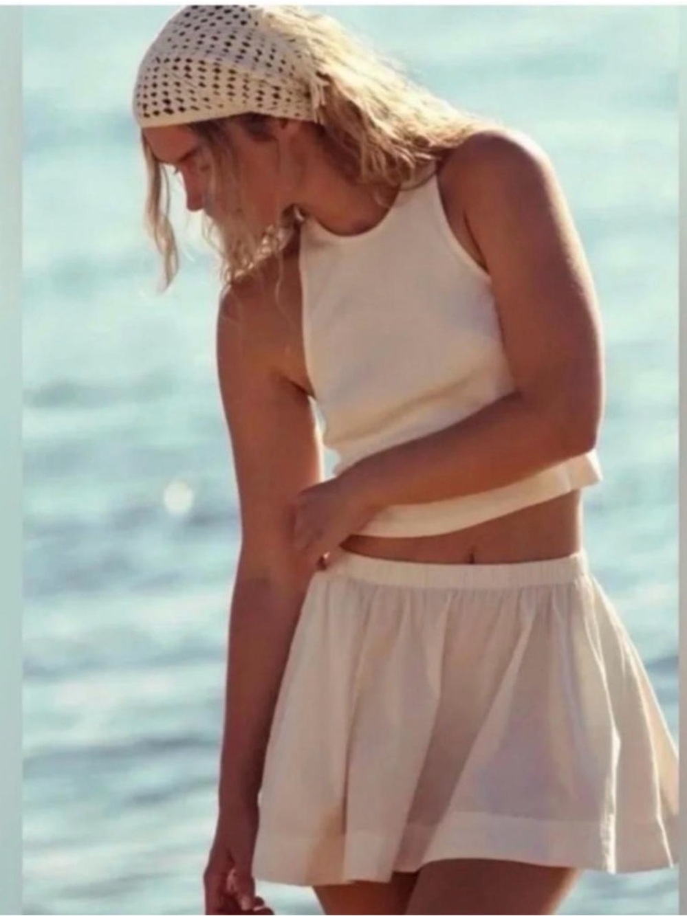 Free People White Mini Skirt